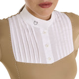 Equestro Women's Slim Fit Competition Polo Shirt Rhinestones #colour_beige