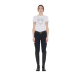 Women's slim fit T-shirt pink rhinestones