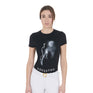 Equestro Women's Slim Fit T-Shirt Moonlight Print #colour_black