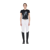 Equestro Women's Slim Fit T-Shirt Moonlight Print #colour_black
