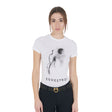 Equestro Women's Slim Fit T-Shirt Moonlight Print #colour_white