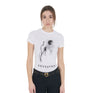 Equestro Women's Slim Fit T-Shirt Moonlight Print #colour_white