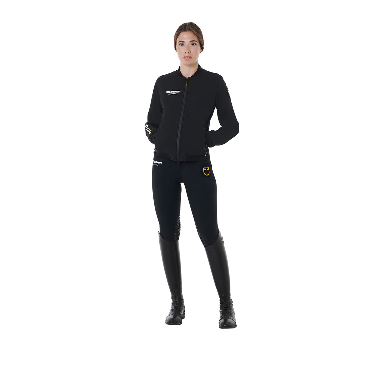 Equestro Scuderia Equestro Women's Bomber Technical Fabric #colour_black