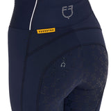 Equestro Women's Slim Fit High-Waisted Leggings with Rhinestones