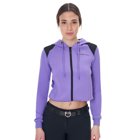 Equestro Women's Cropped Hoodie #colour_purple