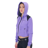 Equestro Women's Cropped Hoodie #colour_purple