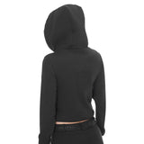 Equestro Women's Cropped Hoodie #colour_black