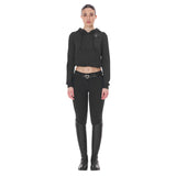 Equestro Women's Cropped Hoodie #colour_black