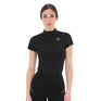 Equestro Women's Training Polo Shirt With Mesh Inserts #colour_black