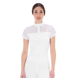 Equestro Women's Training Polo Shirt With Mesh Inserts #colour_white
