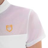 Equestro Women's Training Polo Shirt With Mesh Inserts #colour_white