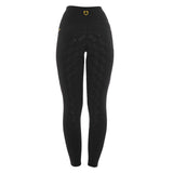 Equestro Women's Slim Fit Leggings with Micro Mesh Inserts #colour_black