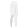 Equestro Women's Slim Fit Leggings with Micro Mesh Inserts #colour_white