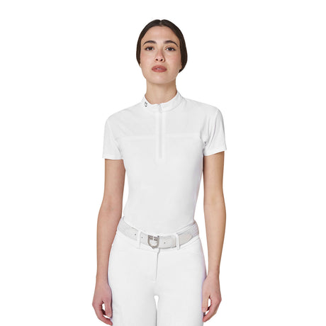 Equestro Ridertechnology women's competition polo shirt perforated fabric
