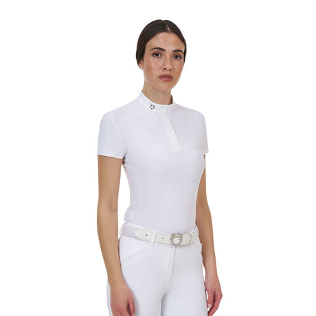 Equestro Ridertechnology women's competition polo shirt short sleeves and buttons