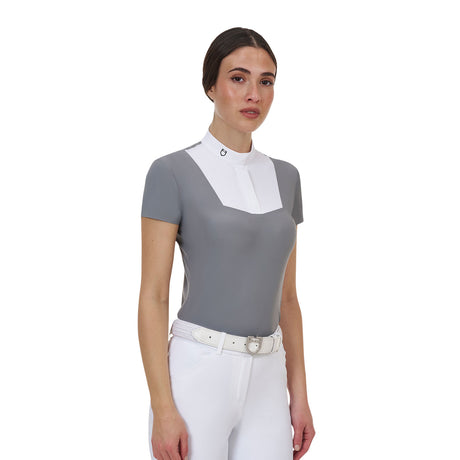Equestro Ridertechnology women's competition polo shirt short sleeves and buttons