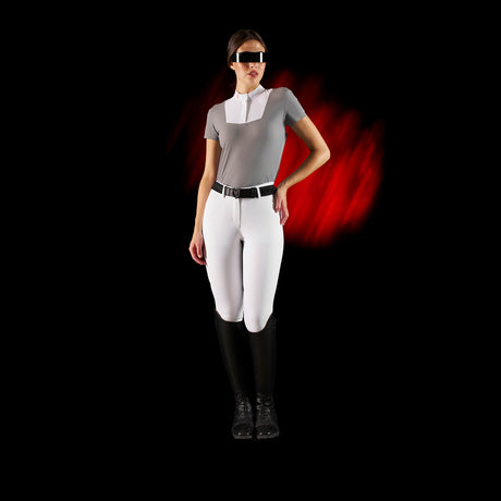 Equestro Ridertechnology women's competition polo shirt short sleeves and buttons