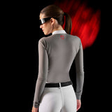 Equestro Ridertechnology women's competition polo shirt long sleeves and zip