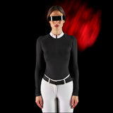 Equestro Ridertechnology women's competition polo shirt long sleeves and zip