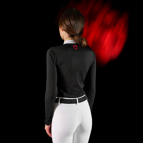 Equestro Ridertechnology women's competition polo shirt long sleeves and zip
