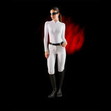 Equestro Ridertechnology women's competition polo shirt long sleeves and zip