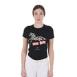 Equestro Women's Crazy Horse Cotton T-Shirt #colour_black