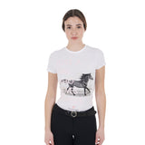 Equestro Women's Horse Lover Cotton T-Shirt #colour_white