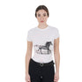 Equestro Women's Horse Lover Cotton T-Shirt #colour_white