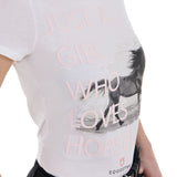Equestro Women's Horse Lover Cotton T-Shirt #colour_white
