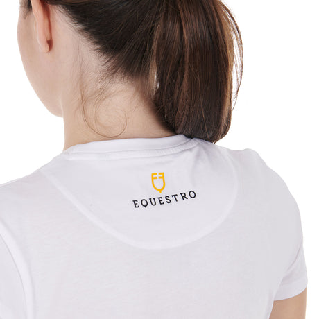Equestro Women's Horse Lover Cotton T-Shirt #colour_white