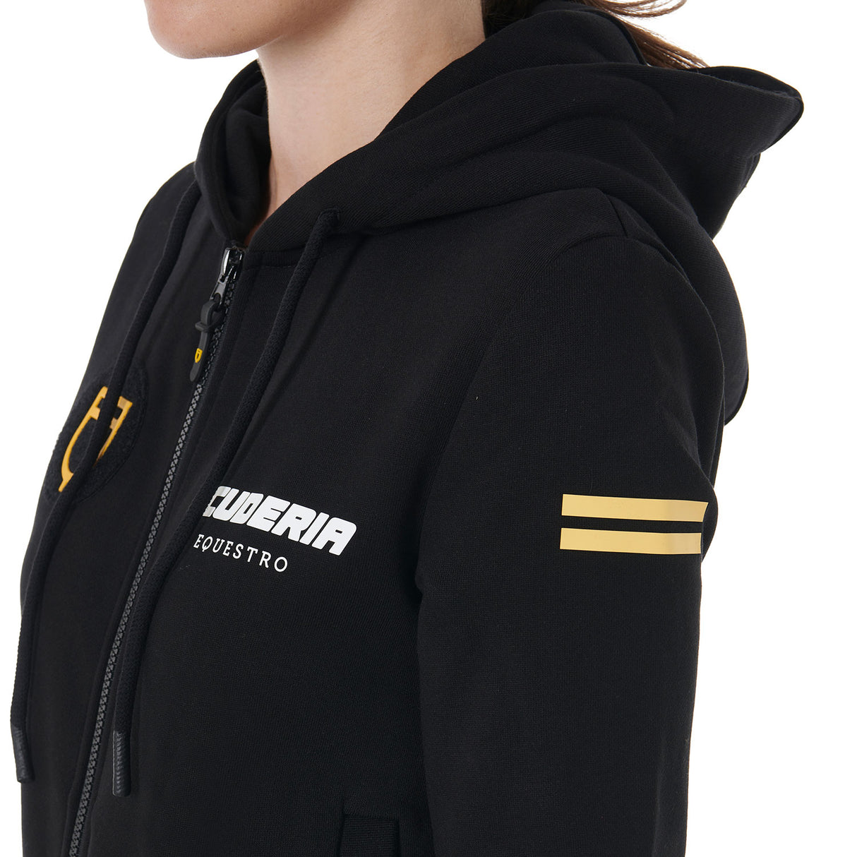 Equestro Scuderia Equestro Women's Hooded Sweatshirt French Terry #colour_black
