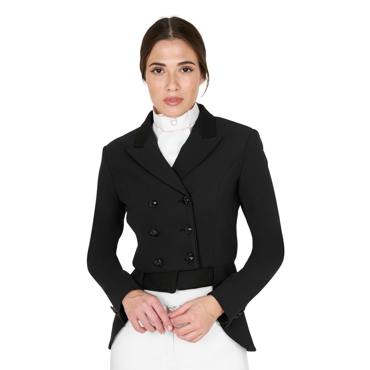 Equestro Women's Competition Dressage Half Tailcoat #colour_black