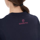 Equestro Women's Crewneck Sweatshirt With Sponge Lettering #colour_blue-fucsia