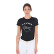 Equestro Women's Cannes Cotton T-Shirt With Rhinestones #colour_black