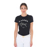 Equestro Women's Cannes Cotton T-Shirt With Rhinestones #colour_black