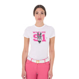 Equestro Women's Wild Life Printed Cotton T-Shirt #colour_white