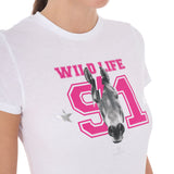 Equestro Women's Wild Life Printed Cotton T-Shirt #colour_white