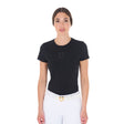 Equestro Women's Basic T-Shirt With Tone-On-Tone Logo #colour_black