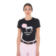 Equestro Women's Head In The Clouds Cotton T-Shirt #colour_black