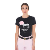 Equestro Women's Head In The Clouds Cotton T-Shirt #colour_black
