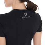 Equestro Women's Head In The Clouds Cotton T-Shirt #colour_black