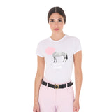Equestro Women's Head In The Clouds Cotton T-Shirt #colour_white