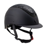 Equestro Narrow Visor Helmet With Rhinestones En 1384-2023 Homologation #colour_black