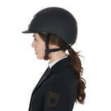 Equestro Narrow Visor Helmet With Rhinestones En 1384-2023 Homologation #colour_black