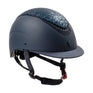Equestro Narrow Visor Helmet With Rhinestones En 1384-2023 Homologation #colour_blue