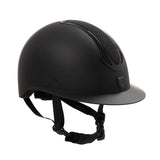 Equestro Azael Stone Women's Helmet With Wide Visor And Rhinestones Homologation En 1384-2023