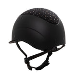 Equestro Matt Helmet With Narrow Visor And Rhinestone Logo Homologation En 1384-2023