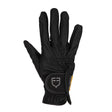 Equestro Women's Gloves In Soft Technical Fabric With Glitter Logo #colour_black