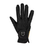 Equestro Women's Gloves In Soft Technical Fabric With Glitter Logo #colour_black