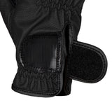 Equestro Women's Gloves In Soft Technical Fabric With Glitter Logo #colour_black